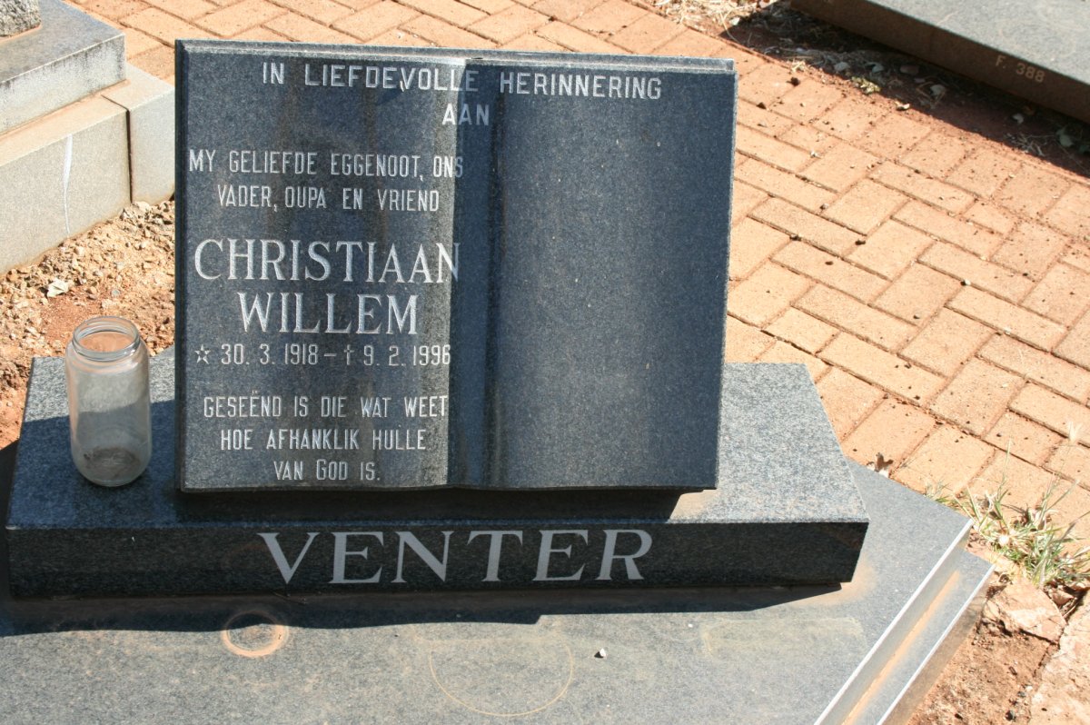 VENTER Christiaan Willem 1918-1996