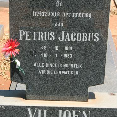 VILJOEN Petrus Jacobus 1891-1983