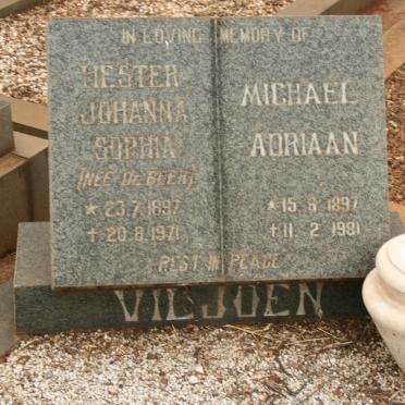 VILJOEN Michael Adriaan 1897-1981 &amp; Hester Johanna Sophia DE BEER 1897-1971