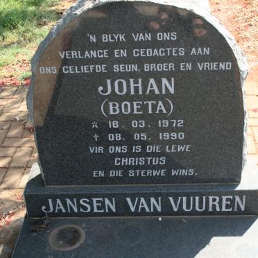 VUUREN Johan, Jansen van 1972-1990