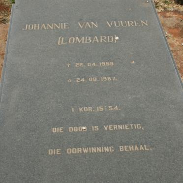VUUREN Johannie, van nee LOMBARD 1959-1987