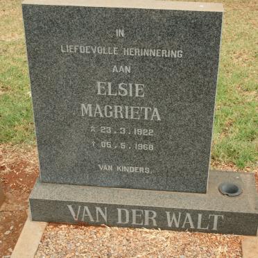 WALT Elsie Magrieta, van der 1922-1968