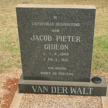WALT Jacob Pieter Gideon, van der 1948-1981