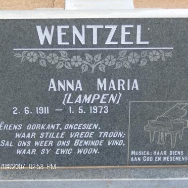 WENTZEL Anna Maria nee LAMPEN 1911-1973