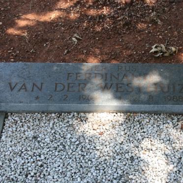 WESTHUIZEN Ferdinand, van der 1908-1988