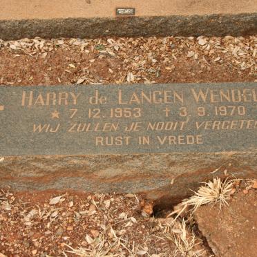 WENDELS Harry de Langen 1953-1970