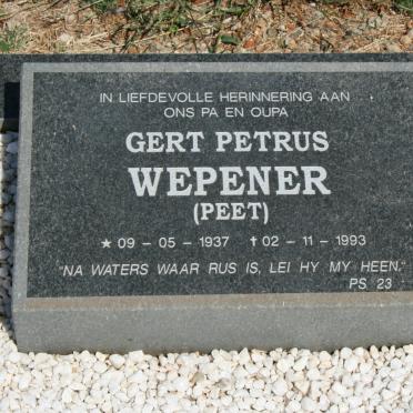 WEPENER Gert Petrus 1937-1993