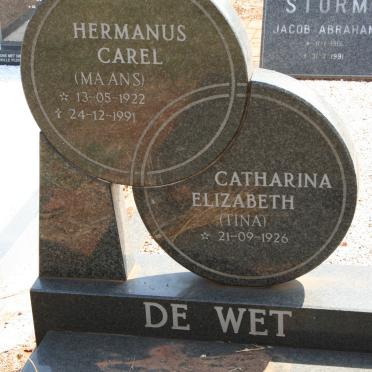 WET Hermanus Carel, de 1922-1991 &amp; Catharina Elizabeth 1926-