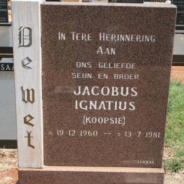 WET Jacobus Ignatius, de 1960-1981