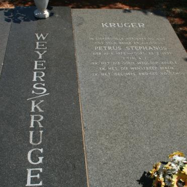 WEYERS Petrus Stephanus 1904-1979 &amp; Isabella C.S. 1906- :: KRUGER Petrus Stephanus 1975-1999