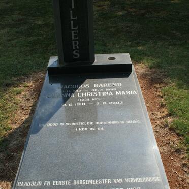 WILLERS Jacobus Barend 1913-1998 &amp; Johanna Christina Maria NEL 1918-2003