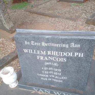 WYK Willem Rhudolph Francois, van 1919-2012
