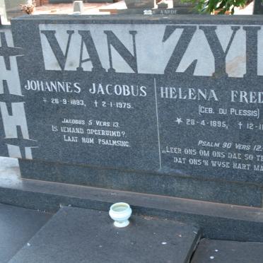 ZYL Johannes Jacobus, van 1893-1975 &amp; Helena Fredrika DU PLESSIS 1895-1972