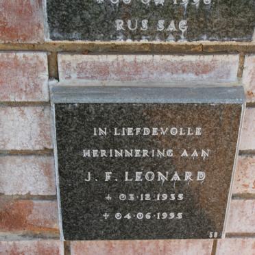 LEONARD J.F. 1935-1995