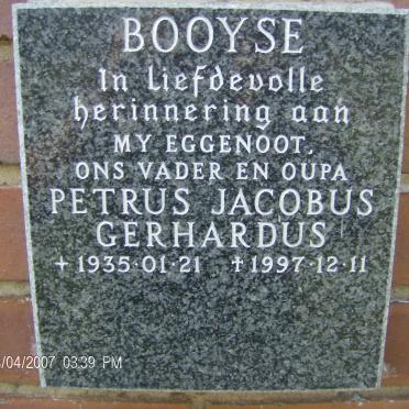 BOOYSE Petrus Jacobus Gerhardus 1935-1997