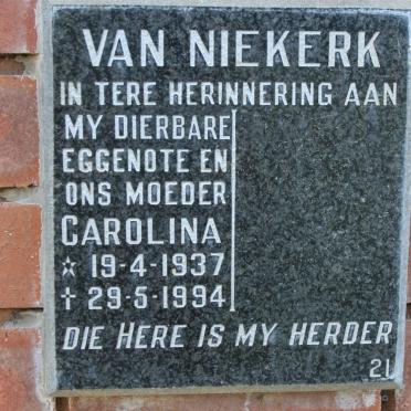 NIEKERK Carolina, van 1937-1994