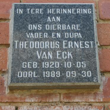 ECK Theodorus Ernest, van 1920-1989