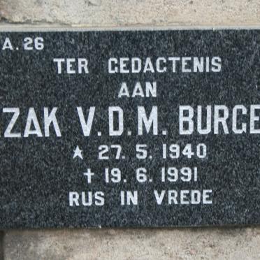 BURGER Izak, V.D.M. 1940-1991