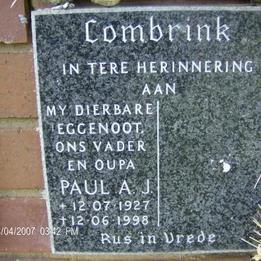 COMBRINK Paul A.J. 1927-1998