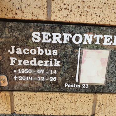 SERFONTEIN Jacobus Frederik 1950-2019
