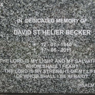 BECKER David St Helier 1940-2011