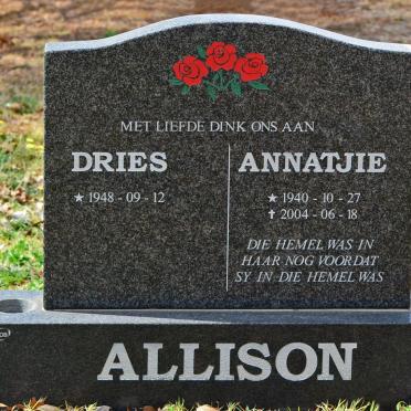 ALLISON Dries 1948- &amp; Annatjie 1940-2004