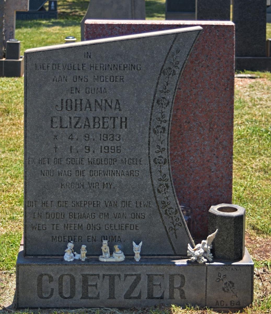 COETZER Johanna Elizabeth 1933-1996