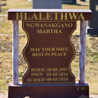 HLALETHWA Ngwanakgano Martha 1953-2010