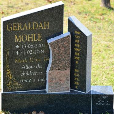 KGABI Geraldah Mohle, Mtshweni 2001-2004