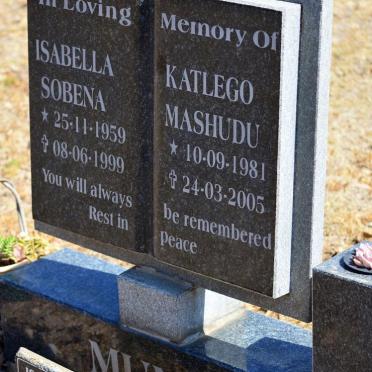 MUNYAI Isabella Sobena 1959-1999 :: MUNYAI Katlego Mashudu 1981-2005