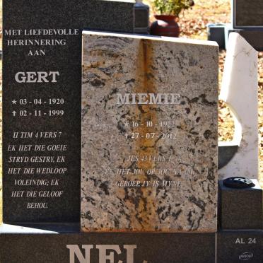 NEL Gert 1920-1999 &amp; Miemie 1922-2012