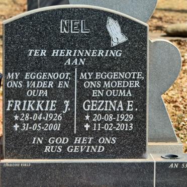 NEL Frikkie J. 1926-2001 &amp; Gezina E. 1929-2013