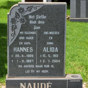 NAUDÉ Hannes 1909-1997 &amp; Alida 1913-2004