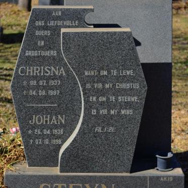 STEYN Johan 1936-1998 &amp; Chrisna 1937-1997