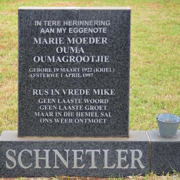 SCHNETLER Marie nee KRIEL 1922-1997