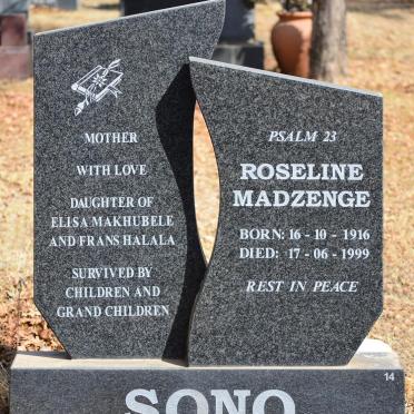 SONO Roseline Madzenge nee HALALA 1916-1999