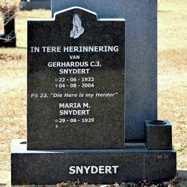 SNYDERT Gerhardus C.J. 1922-2004 &amp; Maria M. 1929-