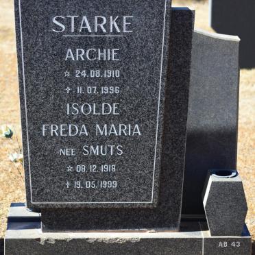 STARKE Archie 1910-1996 &amp; Isolde Freda Maria SMUTS 1918-1999