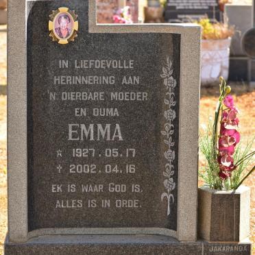 SCHOOMBEE Emma 1927-2002