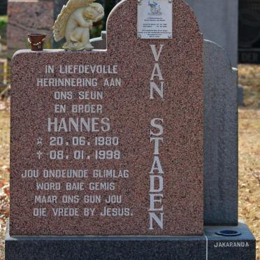 STADEN Roelof Adriaan, van 1946-2009 :: VAN STADEN Hannes 1980-1998
