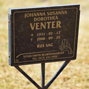 VENTER Johanna Susanna Dorothea 1931-2008