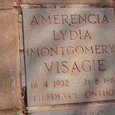 VISAGIE Amerencia Lydia nee MONTGOMERY 1932-1985