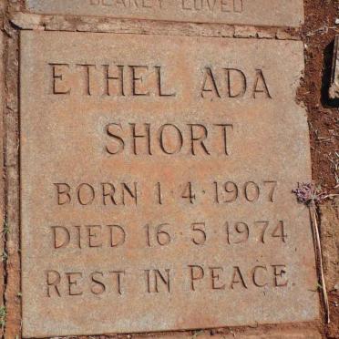 SHORT Ethel Ada 1907-1974