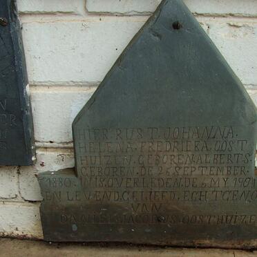 OOSTHUIZEN Johanna Helena Fredrieka nee ALBERTS 1880-1901