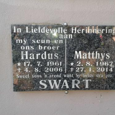 SWART Hardus 1961-2006 :: SWART Matthys 1967-2014