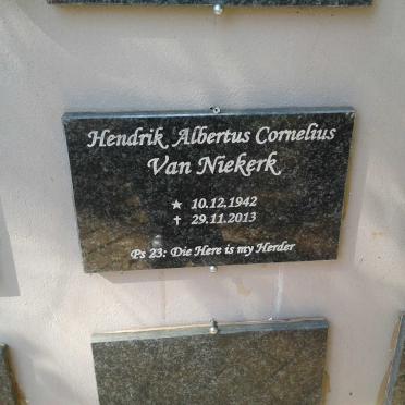 NIEKERK Hendrik Albertus Cornelius, van 1942-2013