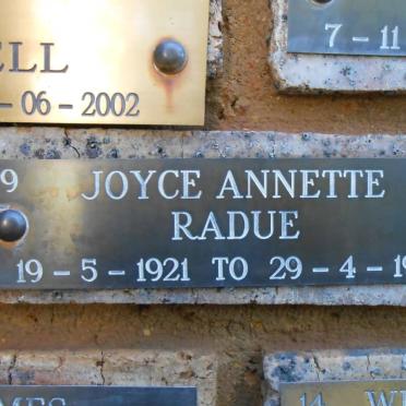 RADUE Joyce Annette 1921-1997