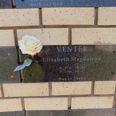 VENTER Elizabeth Magdalena 1931-2016