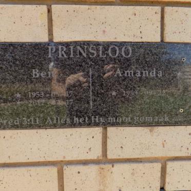 PRINSLOO Ben 1953-2017 &amp; Amanda 1953-