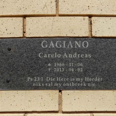 GAGIANO Carelo Andreas 1968-2013